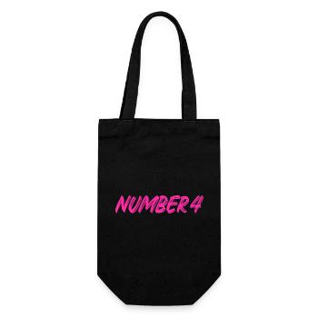 Number 4 - four - fourth - fourth - 4 - number 4 - Gift Bag for Bottles - black - Front