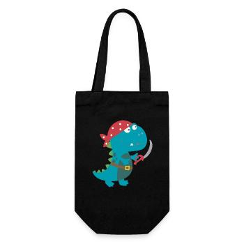 Dino Pirat Piratenkostüm Halloween Karneval Jungen - Geschenkbeutel für Flaschen - Schwarz - Vorne