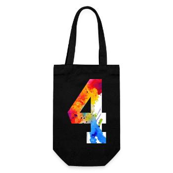 NUMMER 4 JAHRE 4. GEBURTSTAG - Geschenkbeutel für Flaschen - Schwarz - Vorne