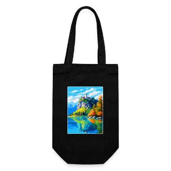 Château de Bled, Slovénie, Affiche de voyage vintage, WPA, Art - Sac à bouteille - noir - Devant