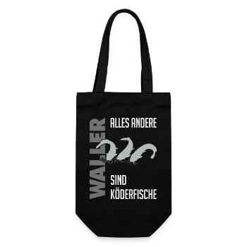 Wels fischen Kampf mit dem starken Wels - Geschenkbeutel für Flaschen - Schwarz - Vorne