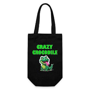 Crazy Crocodile - Geschenkbeutel für Flaschen - Schwarz - Vorne