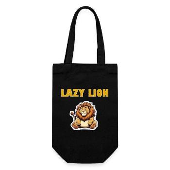 Dessin animé du Lion Paresseux - Sac à bouteille - noir - Devant