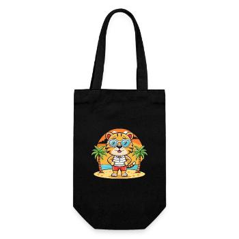 Tiger Lustige Cartoon Sommer Strand Sonnenbrille - Geschenkbeutel für Flaschen - Schwarz - Vorne
