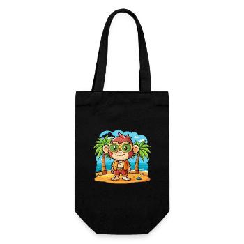 Lunettes de soleil de plage d’été de dessin animé drôle de singe - Sac à bouteille - noir - Devant