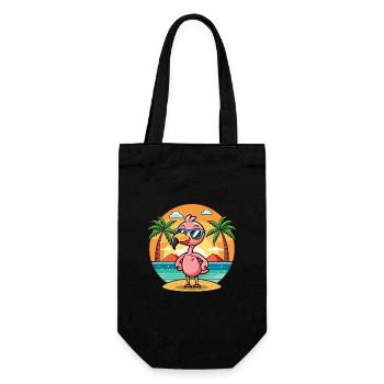 Flamingo Lustige Cartoon Sommer Strand Sonnenbrille - Geschenkbeutel für Flaschen - Schwarz - Vorne
