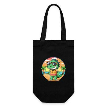 Krokodil Lustige Cartoon Sommer Strand Sonnenbrille - Geschenkbeutel für Flaschen - Schwarz - Vorne