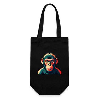 Singe Dessin Animé Personnage Animal De Compagnie Coloré - Sac à bouteille - noir - Devant
