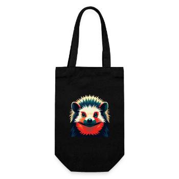 Igel Cartoon Figur Buntes Haustier Tier - Geschenkbeutel für Flaschen - Schwarz - Vorne