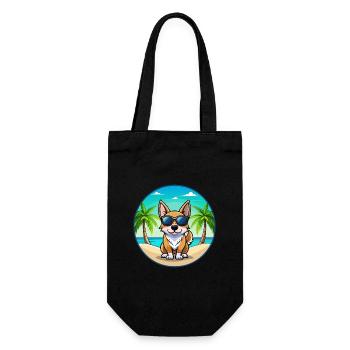 Schwedische Vallhund Hunderasse Cartoon Sonnenbrille Strand - Geschenkbeutel für Flaschen - Schwarz - Vorne