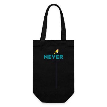 never give up bird - Geschenkbeutel für Flaschen - Schwarz - Vorne