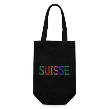 SUISSE. PAYS. GENEVE. HUMOUR. DRAPEAU. GENEVE - Sac à bouteille - noir - Devant