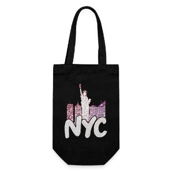 NYC New York City USA Amerika Reisen New Yorker - Geschenkbeutel für Flaschen - Schwarz - Vorne