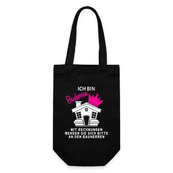 Bauherr Baumeister Hausbau Bauherrin Geschenk - Geschenkbeutel für Flaschen - Schwarz - Vorne