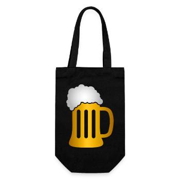 Golden Beer Krug Silhouette - Geschenkbeutel für Flaschen - Schwarz - Vorne