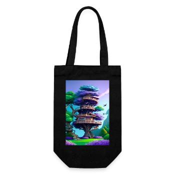 Treehouse Purple - Geschenkbeutel für Flaschen - Schwarz - Vorne