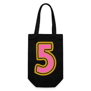 5. 5 ANS. 5e ANNIVERSAIRE. ANNIVERSAIRE 5 ANS - Sac à bouteille - noir - Devant