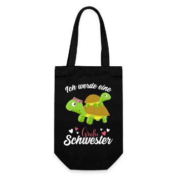 Großer Schwester Schildkröte 2021 - Geschenkbeutel für Flaschen - Schwarz - Vorne