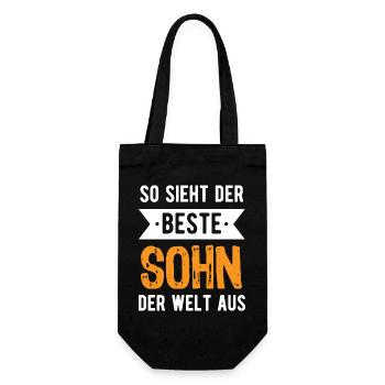 So sieht der beste Sohn der Welt aus - Geschenkbeutel für Flaschen - Schwarz - Vorne