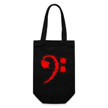 Bass Clef Red - Funny Music Lovers Gift - Gift Bag for Bottles - black - Front