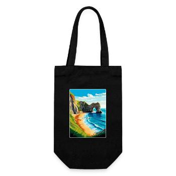 Durdle Door England Uk Reise Poster Souvenir WPA - Geschenkbeutel für Flaschen - Schwarz - Vorne