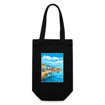 Weymouth England Uk Vintage Reiseposter Souvenir - Geschenkbeutel für Flaschen - Schwarz - Vorne