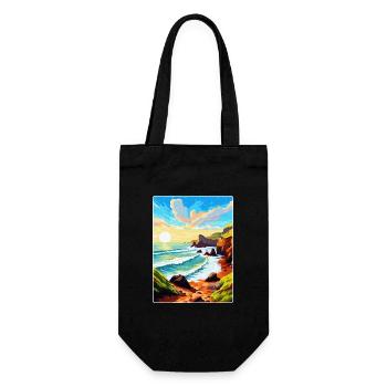 Hartland Quay Devon Vintage Travel Poster Souvenir - Gift Bag for Bottles - black - Front