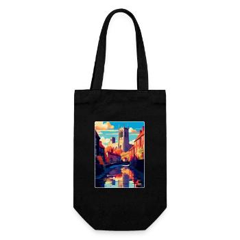Durham England Uk Vintage Reiseposter Souvenir - Geschenkbeutel für Flaschen - Schwarz - Vorne