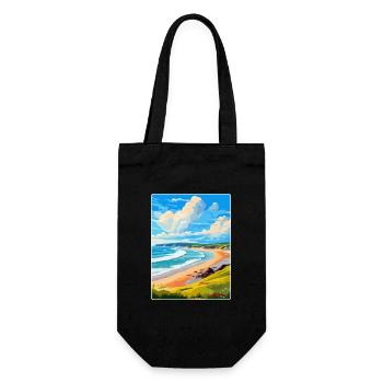 Woolacombe Devon Vintage Travel Poster Souvenir - Gift Bag for Bottles - black - Front