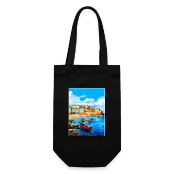 St Ives England Uk Vintage Reiseplakat Souvenir - Geschenkbeutel für Flaschen - Schwarz - Vorne