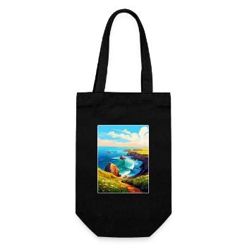 Lands End Cornouailles Angleterre Royaume-Uni Affiche de voyage WPA - Sac à bouteille - noir - Devant