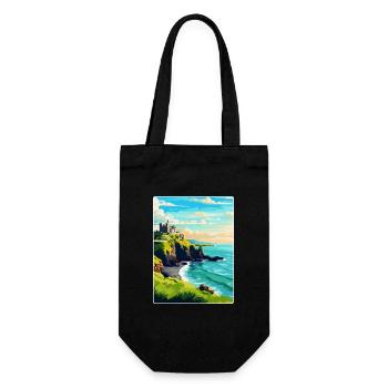Dunluce Castle Irland Uk Vintage Reiseplakat - Geschenkbeutel für Flaschen - Schwarz - Vorne