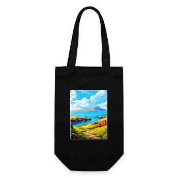 Isle Of Rum Schottland UK Vintage Reiseposter WPA - Geschenkbeutel für Flaschen - Schwarz - Vorne