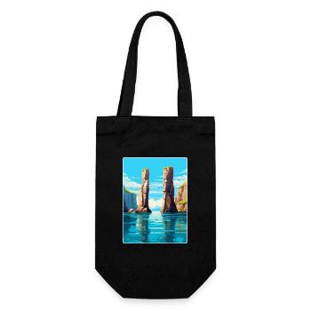 Stack Rocks Pembrokeshire Vintage Reiseposter - Geschenkbeutel für Flaschen - Schwarz - Vorne