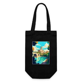Avignon Frankreich Vintage Reiseplakat Souvenir WPA - Geschenkbeutel für Flaschen - Schwarz - Vorne