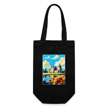 Vallée de la Loire France Affiche de voyage vintage souvenir - Sac à bouteille - noir - Devant