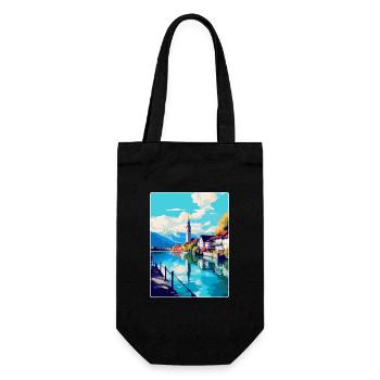 Thun Schweiz Vintage Reiseplakat Souvenir - Geschenkbeutel für Flaschen - Schwarz - Vorne