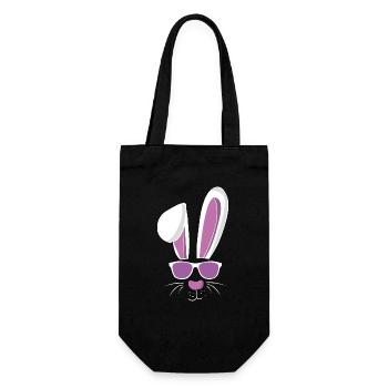 Cool lapin de ski et lapin de Pâques - Sac à bouteille - noir - Devant
