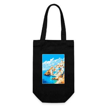 Karpathos Grèce Affiche de voyage vintage souvenir - Sac à bouteille - noir - Devant