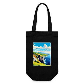 Slieve League Irland Uk Vintage Reiseposter WPA - Geschenkbeutel für Flaschen - Schwarz - Vorne