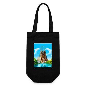 Barcelona Spanien Vintage Reiseplakat Souvenir WPA - Geschenkbeutel für Flaschen - Schwarz - Vorne