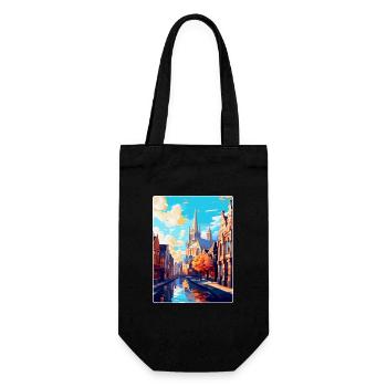 Gand, Belgique, Affiche de voyage vintage WPA, Souvenir - Sac à bouteille - noir - Devant
