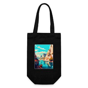 Omis Kroatien Vintage Reiseplakat WPA Souvenir - Geschenkbeutel für Flaschen - Schwarz - Vorne