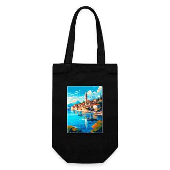 Korcula Kroatien Vintage Reiseplakat Souvenir WPA - Geschenkbeutel für Flaschen - Schwarz - Vorne