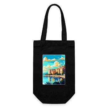 Cannes France Vintage Travel Poster WPA Souvenir - Gift Bag for Bottles - black - Front