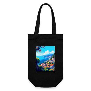 Funchal Portugal Vintage Reiseplakat Souvenir - Geschenkbeutel für Flaschen - Schwarz - Vorne