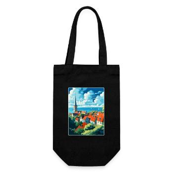 Visby Schweden Vintage Reiseposter WPA Souvenir - Geschenkbeutel für Flaschen - Schwarz - Vorne