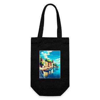 Cres Kroatien Vintage Reiseplakat WPA Souvenir - Geschenkbeutel für Flaschen - Schwarz - Vorne