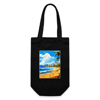 Playa De Las Americas Spanien Vintage Reiseplakat - Geschenkbeutel für Flaschen - Schwarz - Vorne