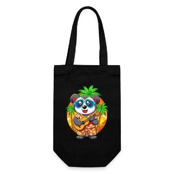 Funny Panda Cartoon Summer Beach Sunglasses Guitar - Gift Bag for Bottles - black - Front